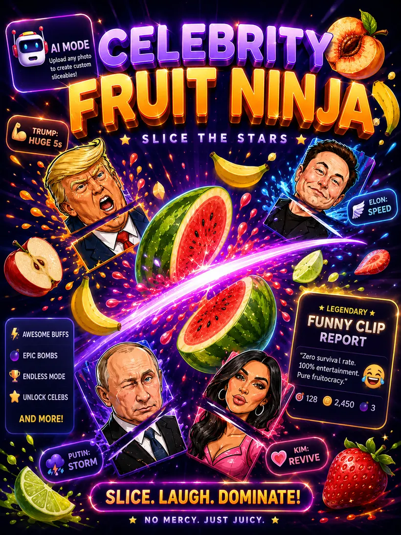 Celebrity Fruit Ninja game world preview