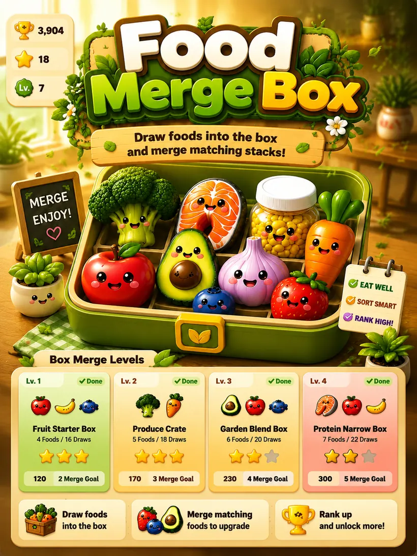Food Box Merge game world preview