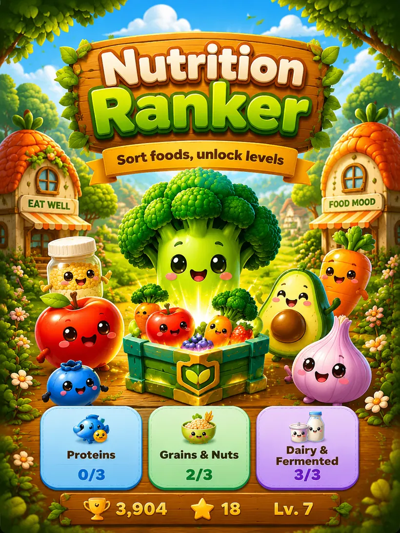 Nutrition Ranker game world preview